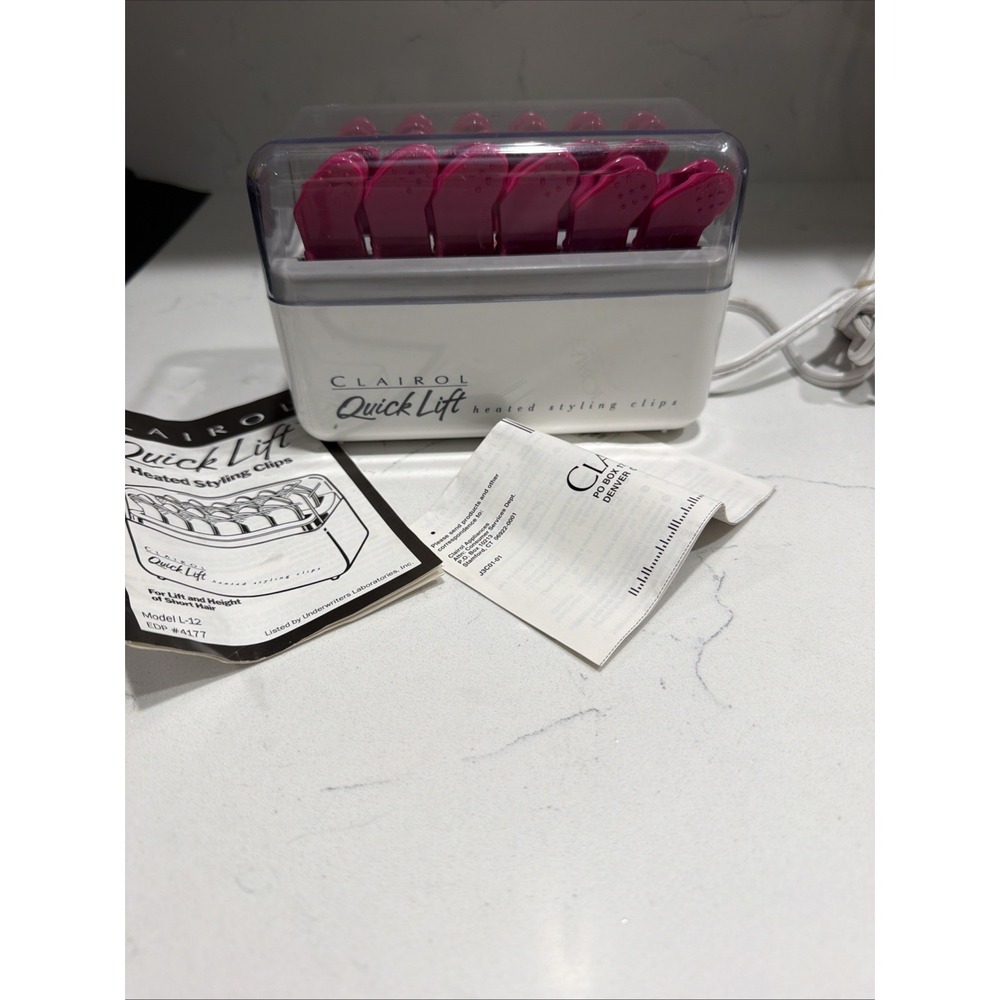 Clairol Quick Lift Heated Styling Clips 1990s Y2K Working Hot Pink Vintage